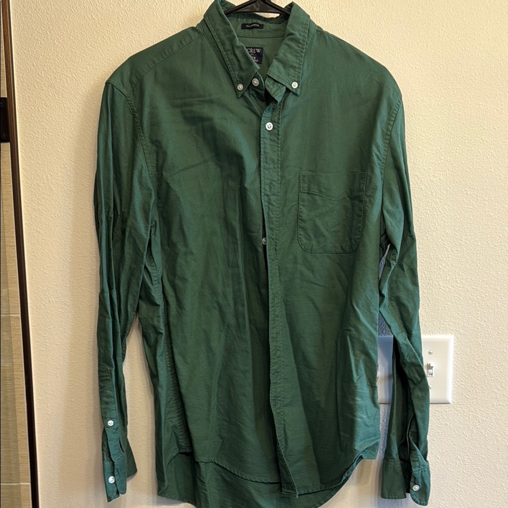 J. Crew Deep Green Button-Down Shirt
